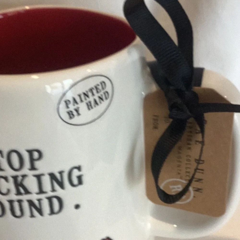 Rae Dunn STOP CLUCKING AROUND Mug.